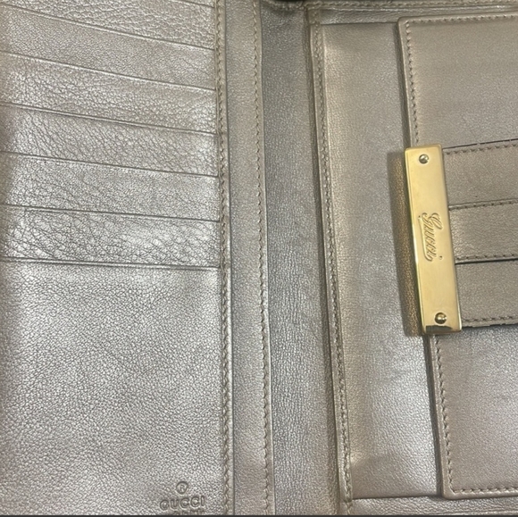 🔥LIKE NEW GUCCI GUCCISSIMA LEATHER LOGO CONTINENTAL WALLET - Picture 8 of 13